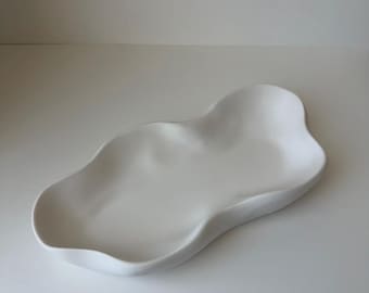 Jesmonite Irregular Bowl Tray: Handmade Natural Home Decor