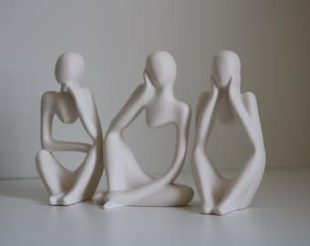 Lady status set of 3 | Custom colors | Home decor | Handmade | Jesmonite | Gifts