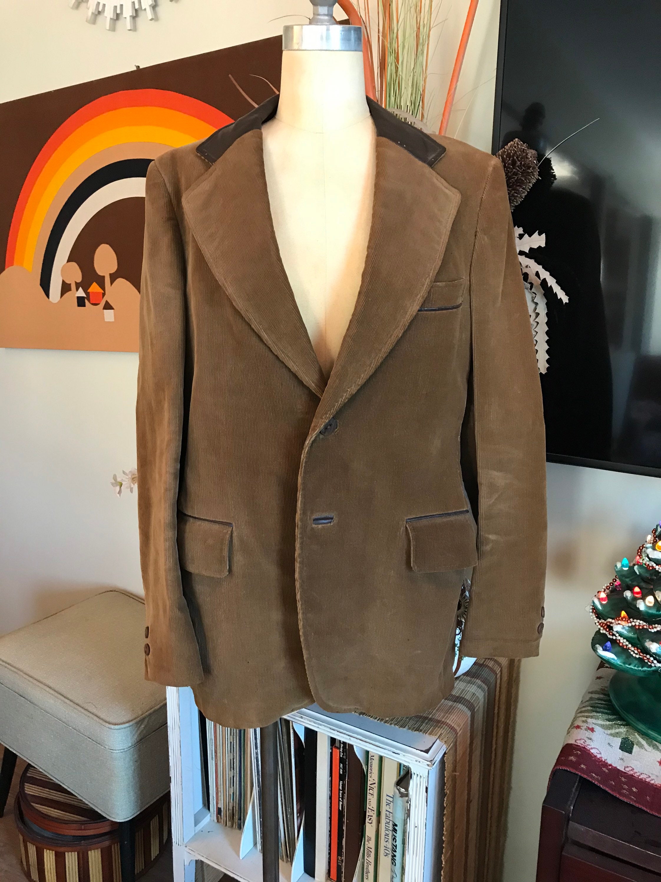 Cortefiel 1970s Corduroy Sport Coat Etsy Canada