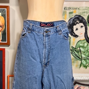 Galaxy 1990&#39;s Men&#39;s Carpenter&#39;s Pants /Blue Denim Knee Length