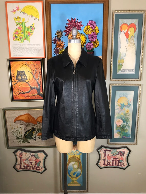 YBS 1990's Black Leather Jacket - image 2