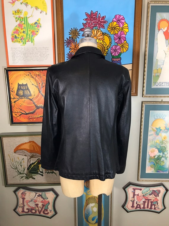YBS 1990's Black Leather Jacket - image 3