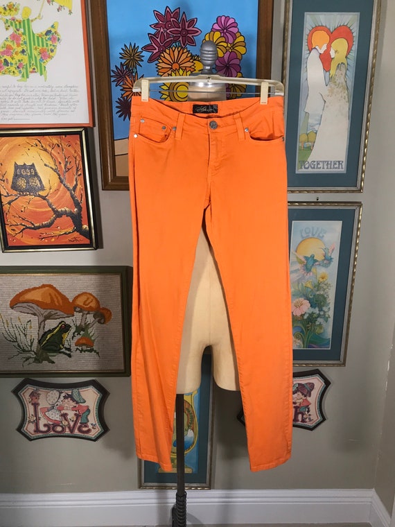 APHRODITE 1990's Skinny Jeans Orange size 7 hip h… - image 3