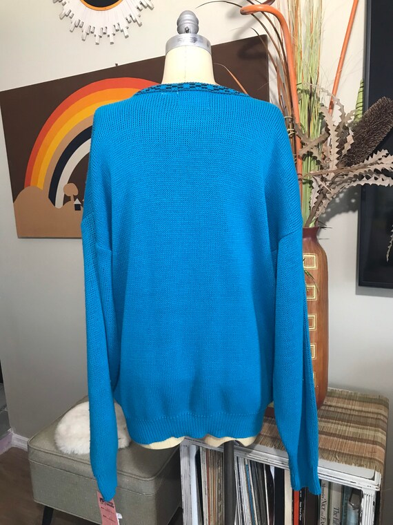 Code Zero 1980's Men's X Large Pullover Blue Acry… - image 4