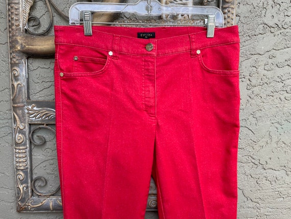 Escada 1980’s Ladies Red Spandex Jeans - Gem