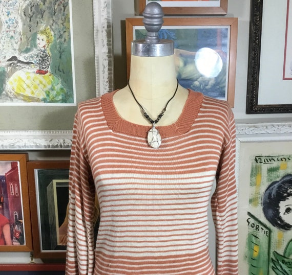 1970’s Women’s Light Weight Striped Pullover Swea… - image 1