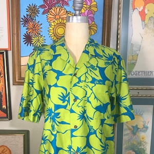 Jantzen Kona Kai 1960&#39;s Hawaiian Floral Print Shirt