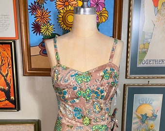 1950's Hawaiian Cotton Sarong Dress