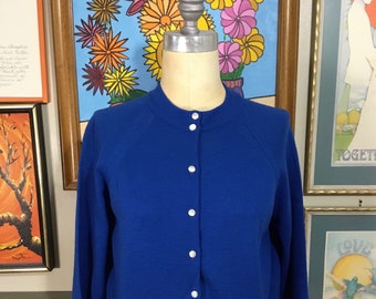 Pendleton 1950’s Women’s Royal Blue Wool Button Down Sweater