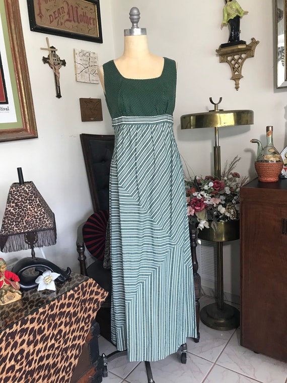 MH Fine CC 1970s Seersucker Maxi Dress - image 2