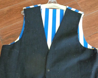 1980s Men's Silk Blend Striped Vest X Large