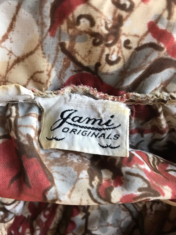 Jami Originals 1970s Batik Floral Print Polyester… - image 5