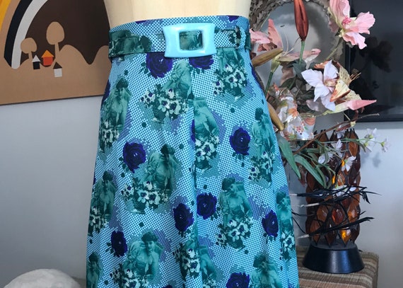 1970s Polyester A Line Skirt - image 1