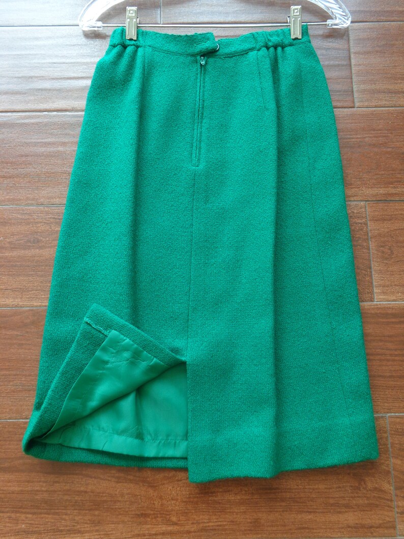 available VINTAGE 1980/'s Classic Petite 2 Piece Green Power Suit by Herbert Grossman