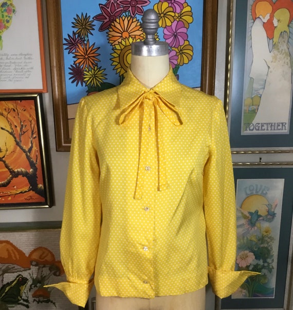 California Girl 1970’s Polka Dot Blouse (NWT) - image 2