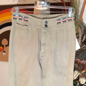 Sergio Valente 1970&#39;s Gals high waisted  Khaki Denim Bell Bottom Jeans