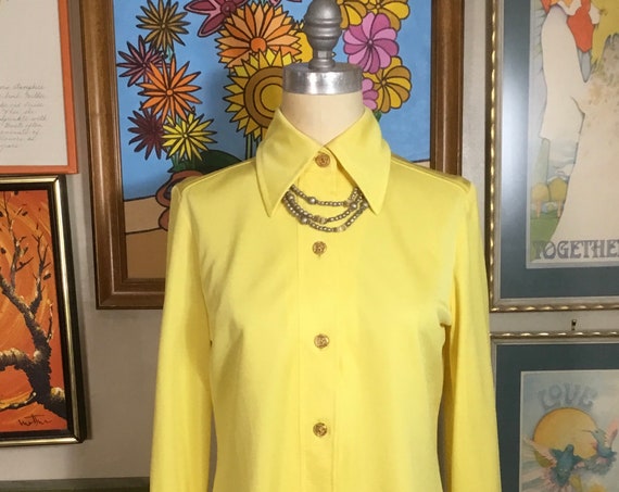 Da-Rue California 1970’s Women’s Yellow Blouse (n… - image 1