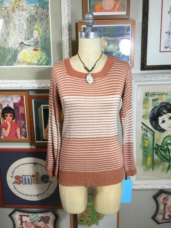 1970’s Women’s Light Weight Striped Pullover Swea… - image 2