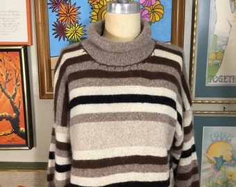 Durhone Collection Women’s 1980’s Turtleneck Silk Angora Sweater
