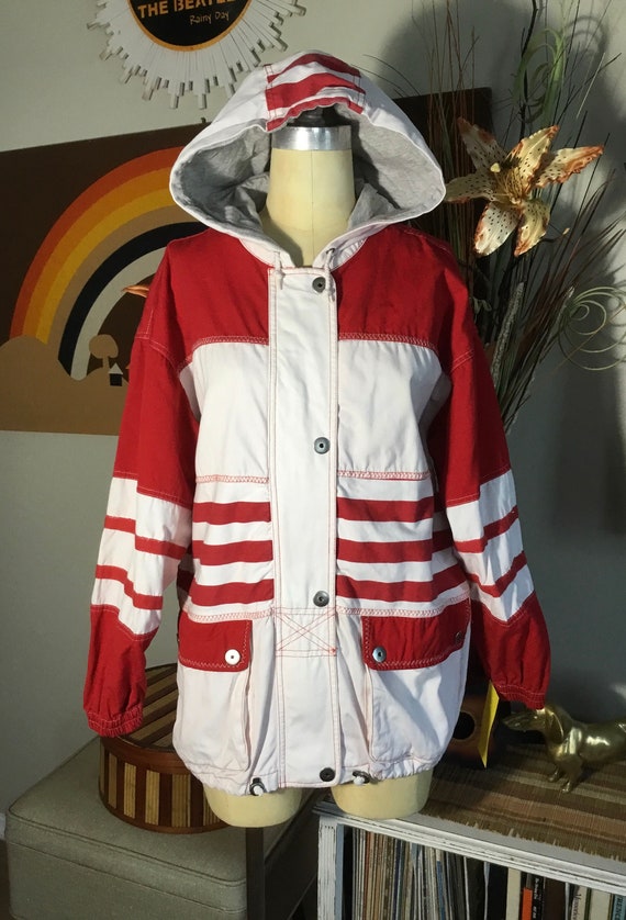 East West 1980's Men's/Unisex Nautical Hooded Jac… - image 2