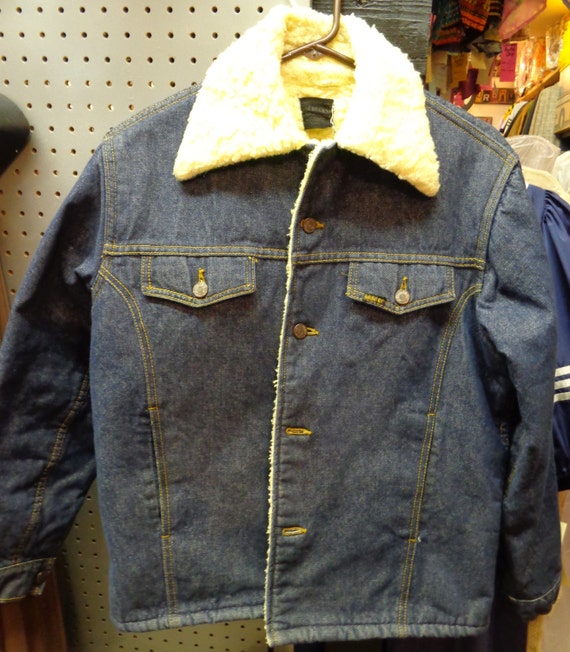 Sears Roebuck 1970's Men's Blue Fleese Lined Denim