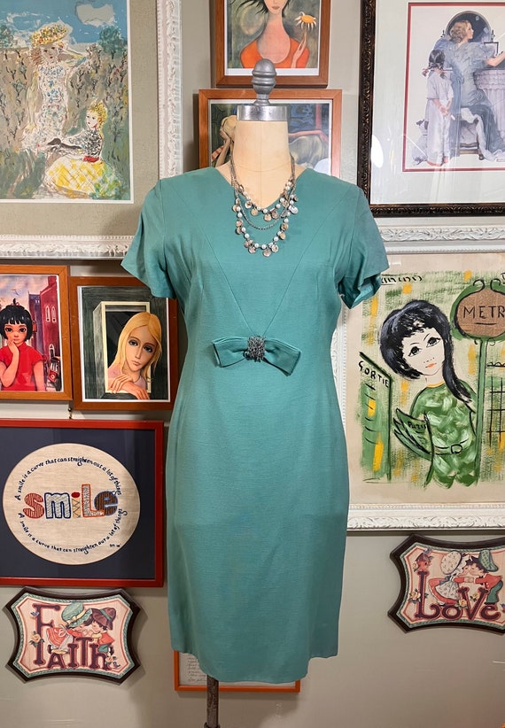 Jodel 1960's Pale Green Wool Dress - image 2