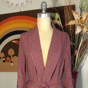 Roytex 1950&#39;s Unisex Light Weight Plaid Bath Robe