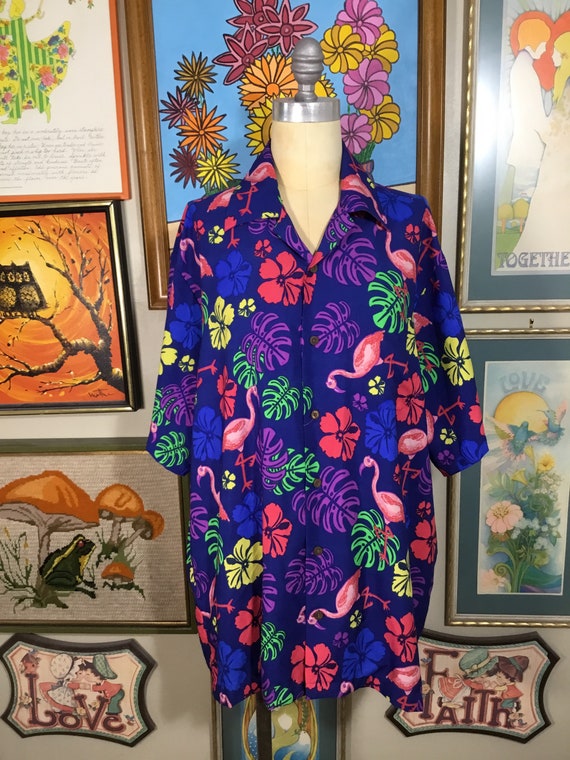 Alvish 1980s Hawaiian Print Shirt-Xlarge - image 2