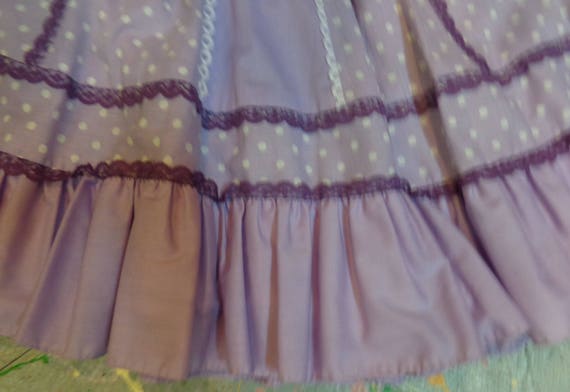 1980s Square Dance Skirt 50 Inch Flared Lilac Cot… - image 3