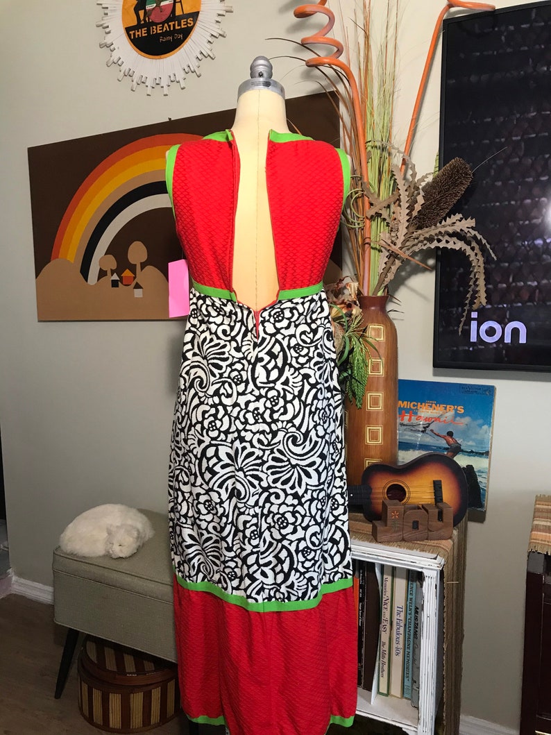 1960s Pique Maxi Dress image 5