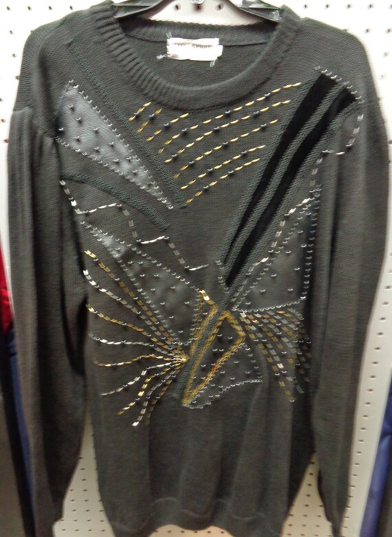 Ted Lapidus Cotton Sweater VINTAGE 1980's Ladies B