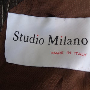 Studio Milano Italy Pure Linen Mens Brown White Pin Stripe Suit image 9