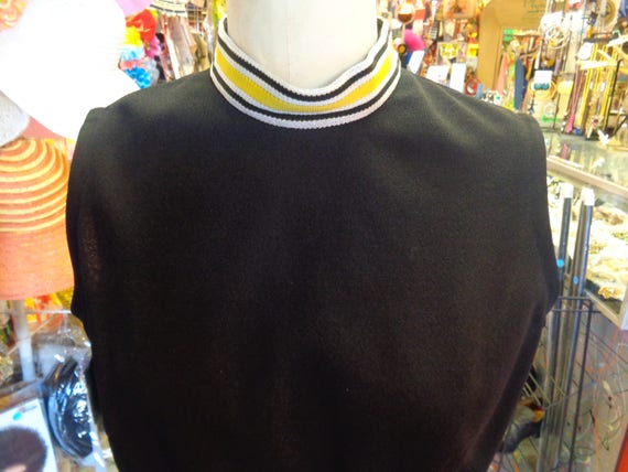 1970's Black Polyester Dress