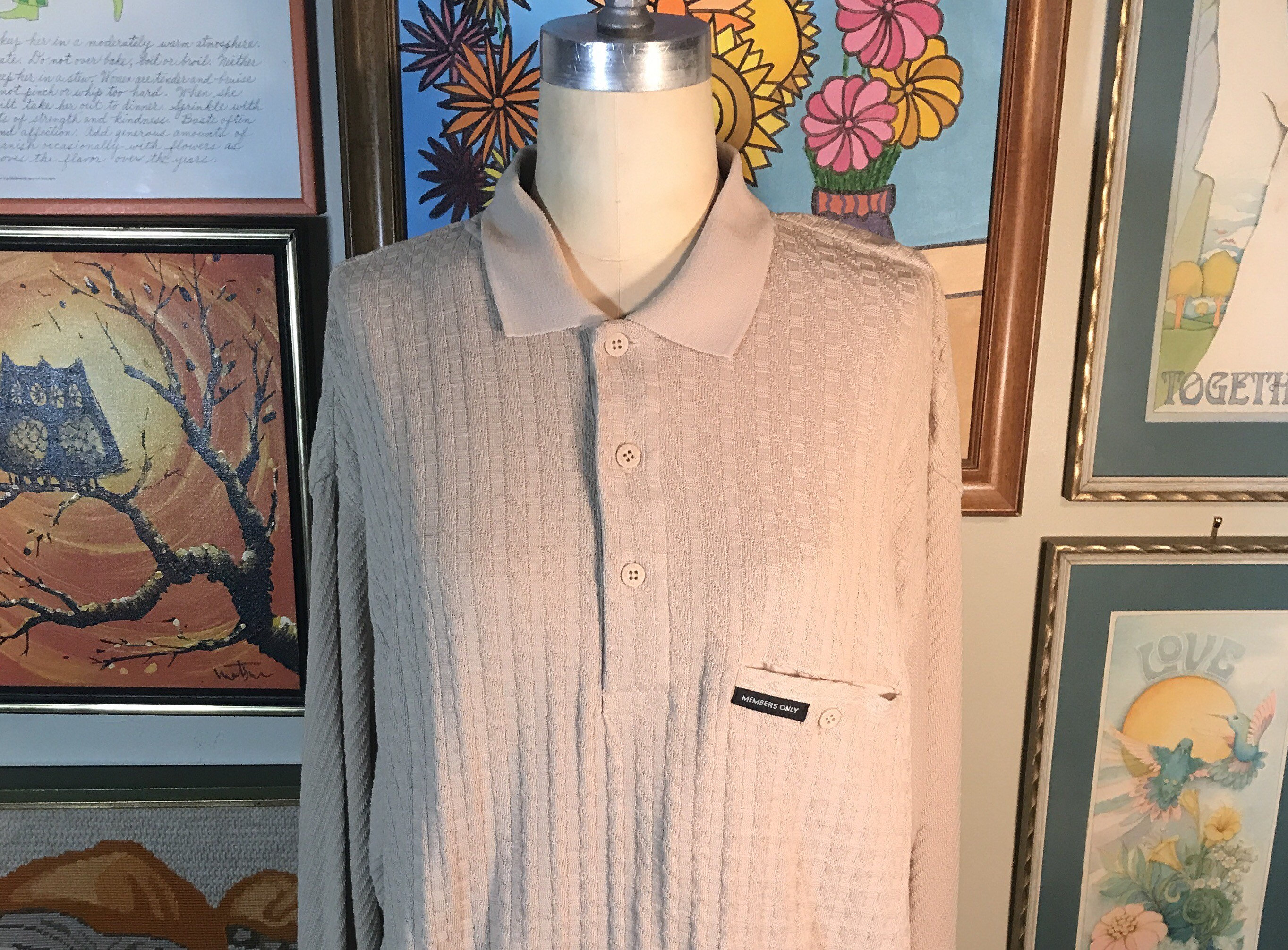 MEMBERS ONLY 1980'S Men's Beige Knit Pullover - Etsy