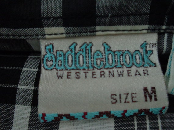 Saddlebrook Westernwear  1980's Black & White Pla… - image 3