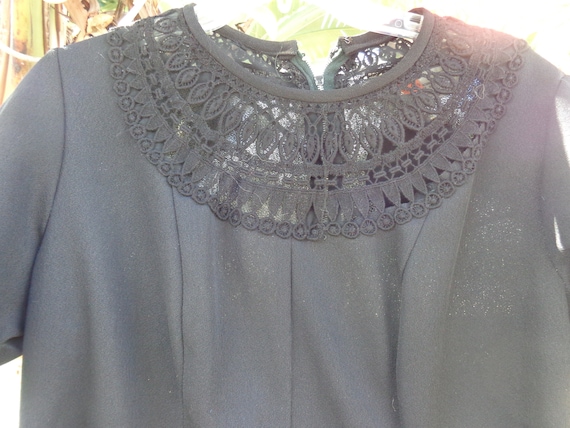 1970’s Black Double Knit Polyester Dress
