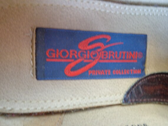 Giorgio Brutini 1980's Men's Brown Snake and ostr… - image 9