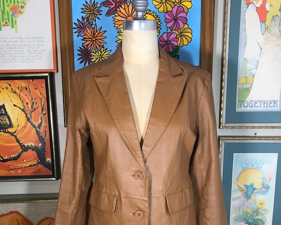 Bagatelle 1970’s Women’s Camel Tan Leather Jacket - image 1