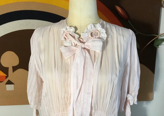 Odette Basra Original WWII Dusty Pink Sheer Robe - image 1