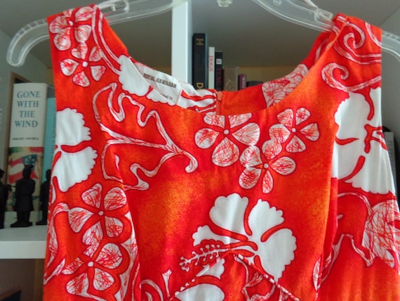 Royal Hawaiian 1960s Barkcloth Maxi Dress