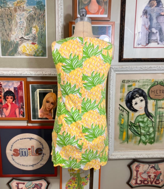 Lilly Pulitzer 1990's Green & Yellow Floral Print… - image 3