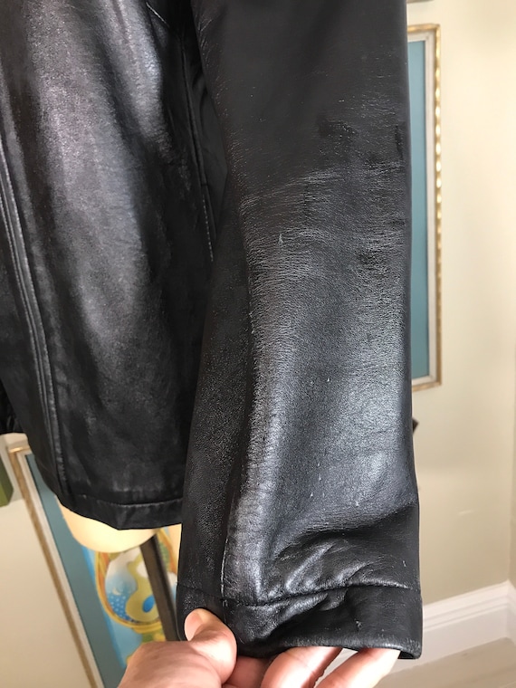 YBS 1990's Black Leather Jacket - image 5
