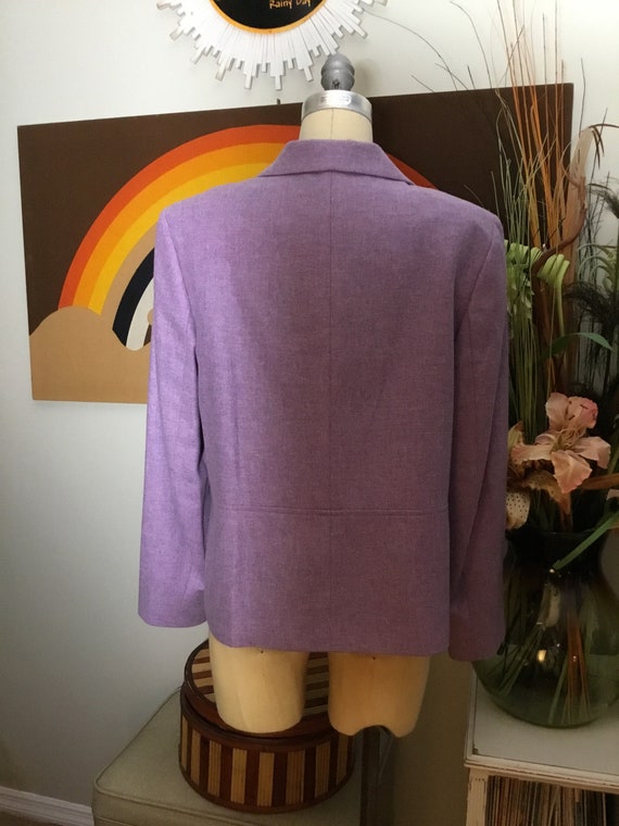 Talbots Women's 1990's Lambs Wool Lilac Blazer - image 4