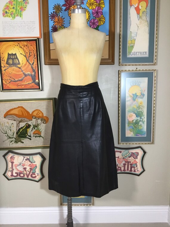 Northside Fashions 1980’s Black Leather Skirt - image 2