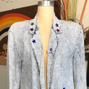 Ideas 1980&#39;s Acid Wash Blue Denim Jacket