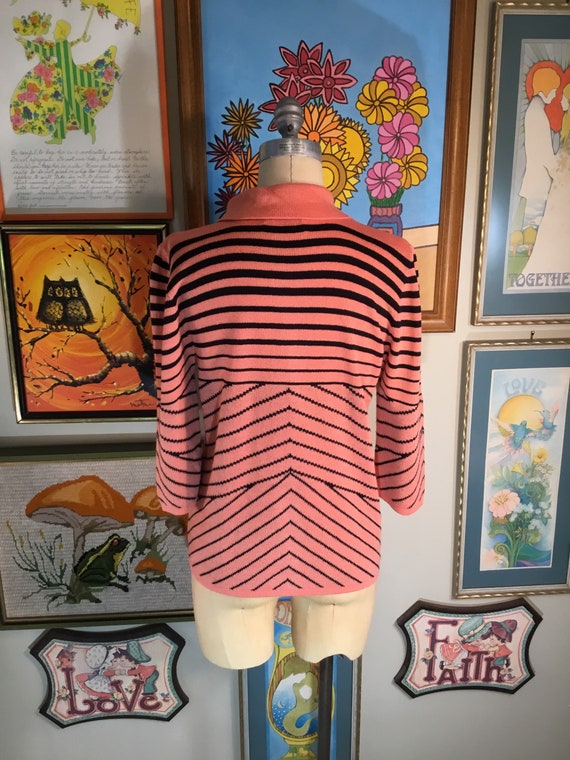 San Remo by Laura Knits Ladies 1980’s Striped Car… - image 3