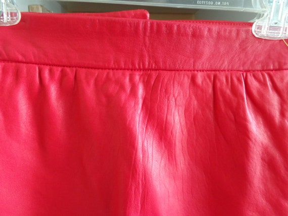 Augustina 1980’s Red Leather Skirt - image 4