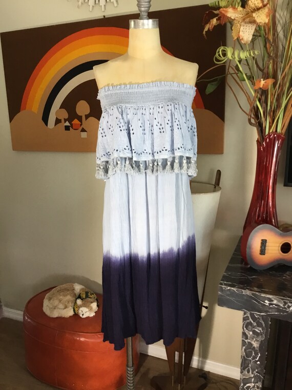 Studio West 1980's Bohemian Gauze Dress/Skirt Dead … Gem