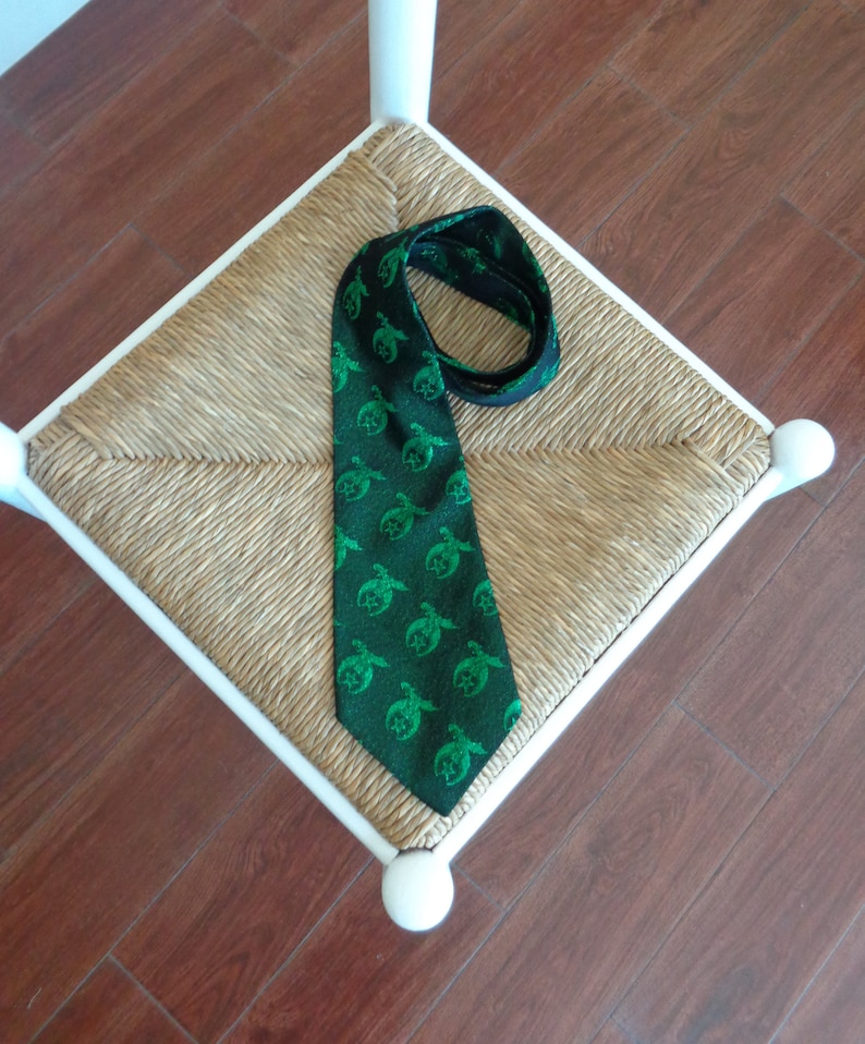 Shriner/'s 1960s Sparkly Green /& Black Necktie