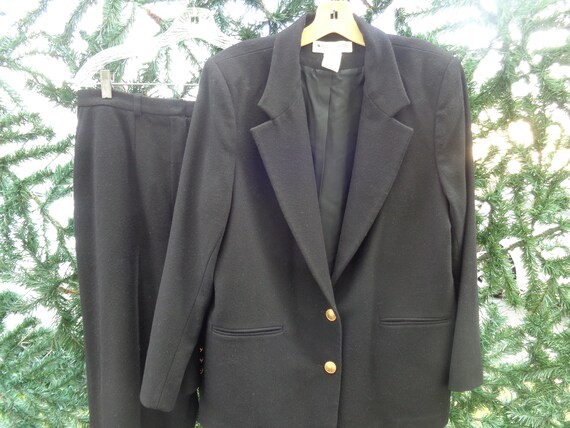 Appleseed's 1990's Ladies Black Wool Suit